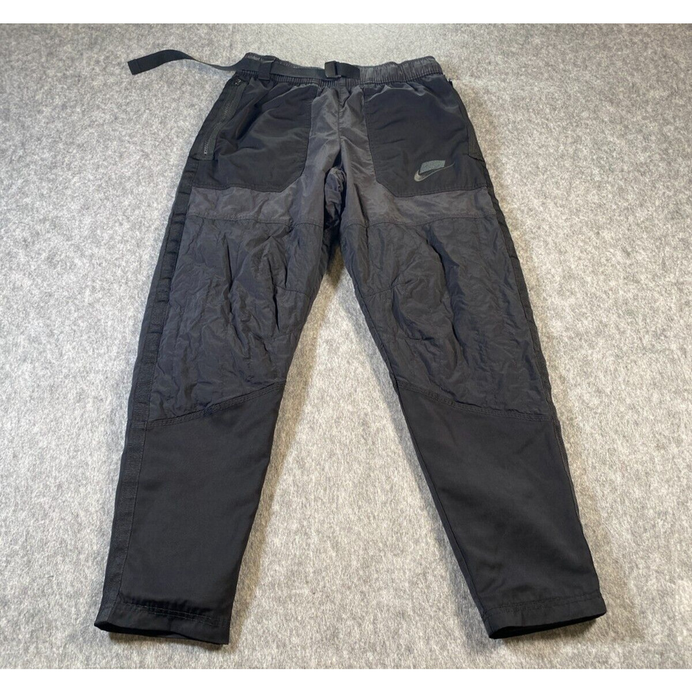 Nike Run Division Tech Men Pants Medium Black Nylon Blend Belted (30x29)